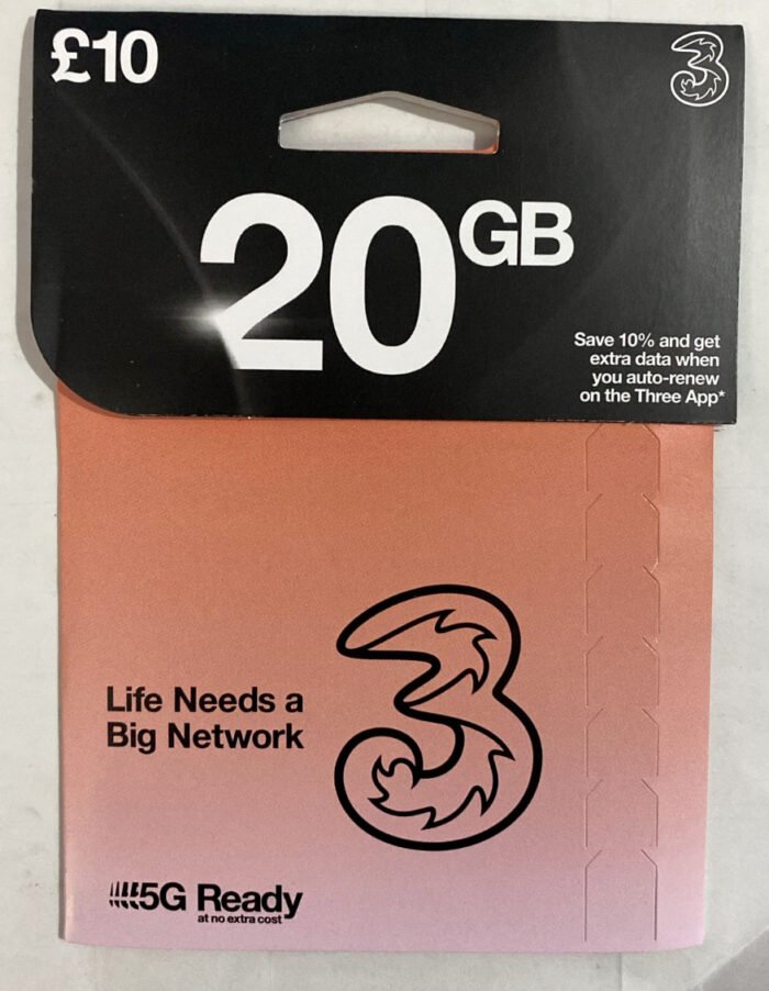 UNLIMITED DATA/150/75/20GB + UNLIMITED Mins&Texts Three UK Pay As You Go SIM LOT - Image 8