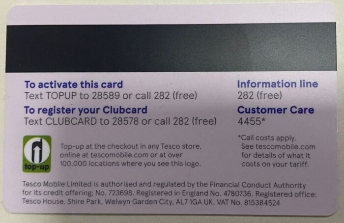 Tesco Mobile UK Network Online Top Up for Pay As You Go Sim CARD - E TOP-UP CARD - Image 4